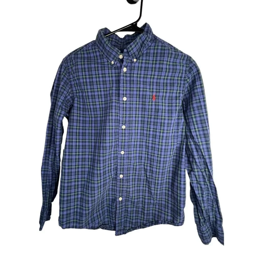 Kids/Boys Ralph Lauren Plaid Button Up Long Sleeve Collared Shirt